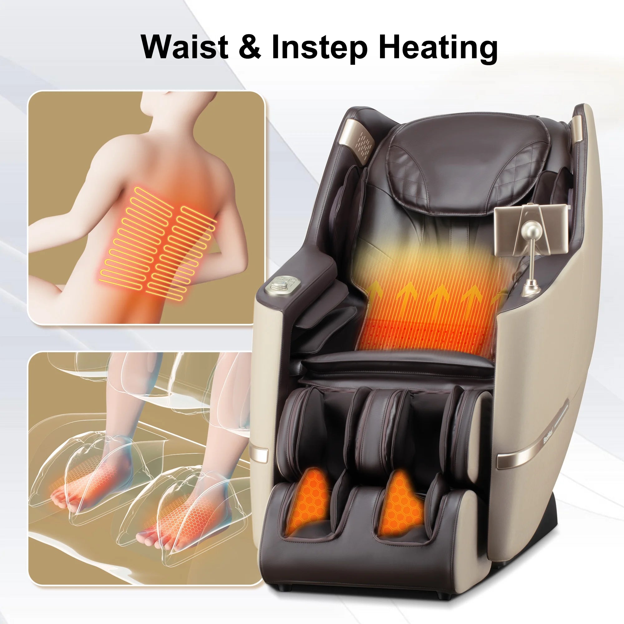 4D Massage Chair Full Body Zero Gravity, Massage Chairs and Recliners with Heated, SL Track, Bluetooth, APP Controller(Beige)