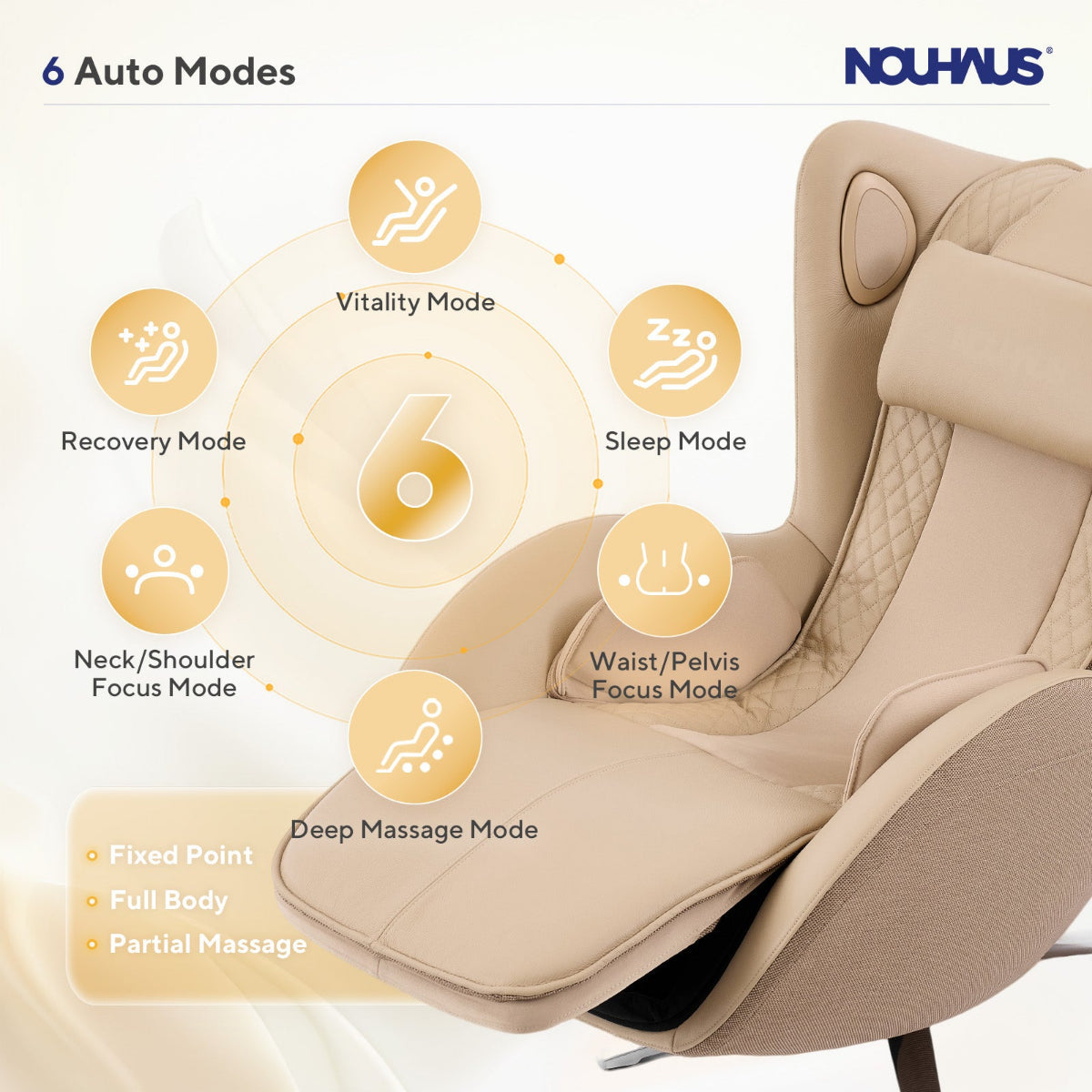 NOUHAUS Aurora Zero Gravity Premium Full-Body Electric Massage Chair