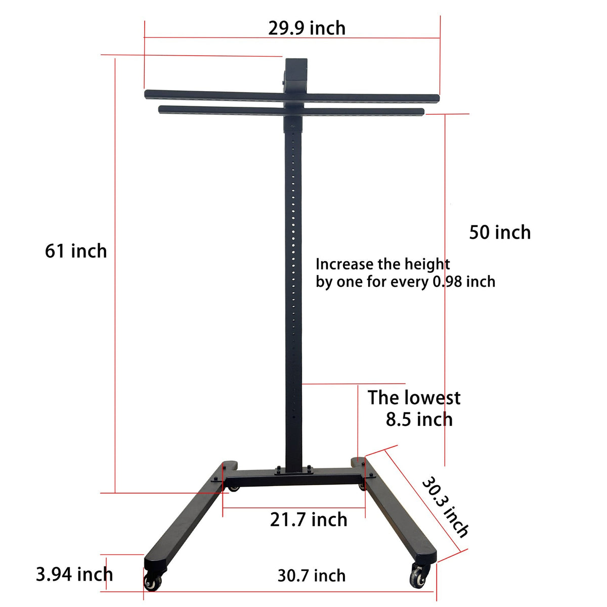 Horizontal Rolling Stand for EXESAS Red Light Therapy Panels, Compatible only with EXESAS Panels. (Stand Only, Panel Sold Separately)
