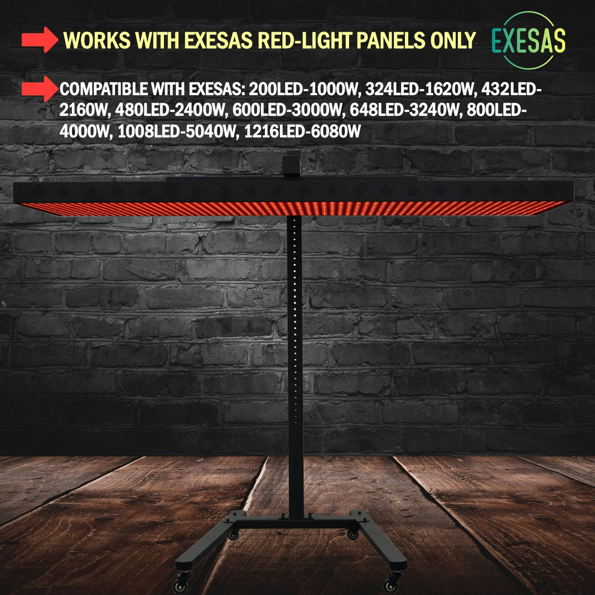 Horizontal Rolling Stand for EXESAS Red Light Therapy Panels, Compatible only with EXESAS Panels. (Stand Only, Panel Sold Separately)
