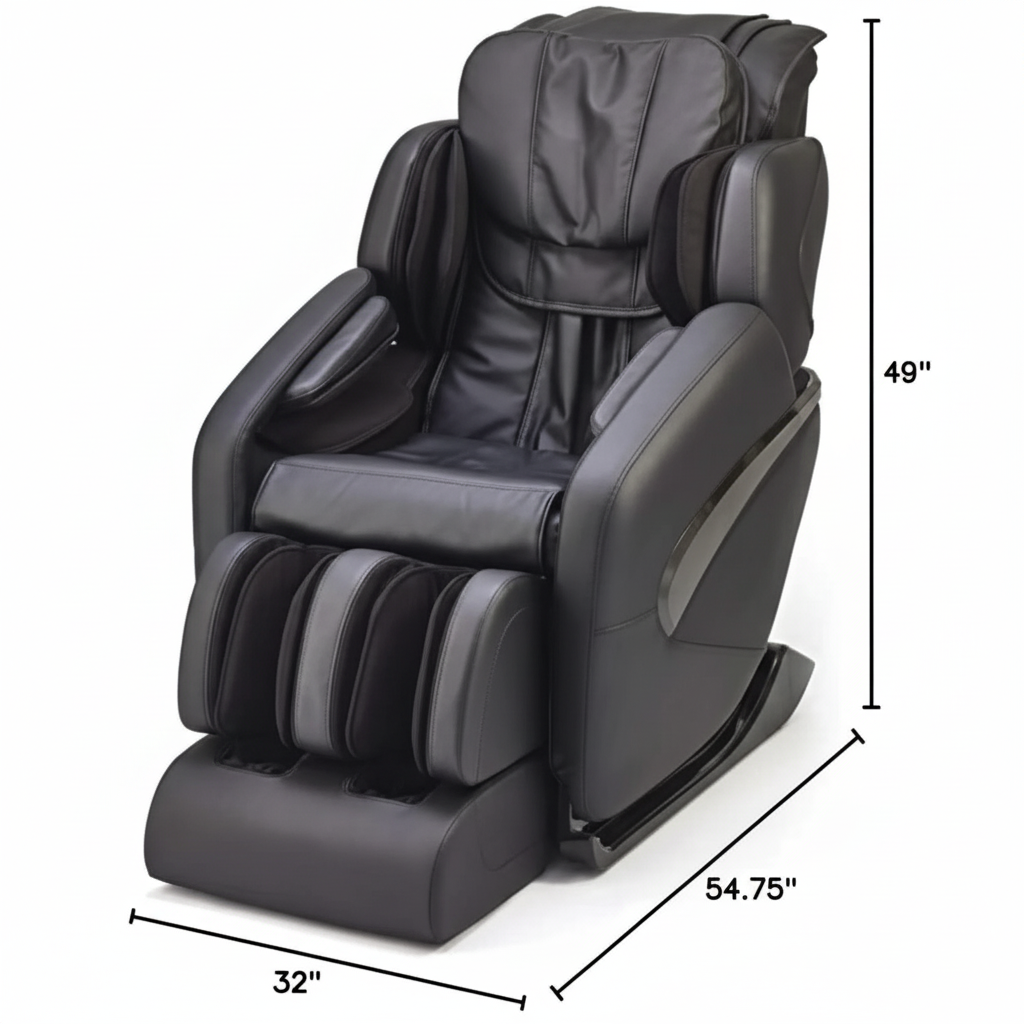 Jin L Track Deluxe Zero Gravity Full Body Massage Chair with Lumbar, Forearm & Calf Heat Therapy and Shiatsu Calf Massage