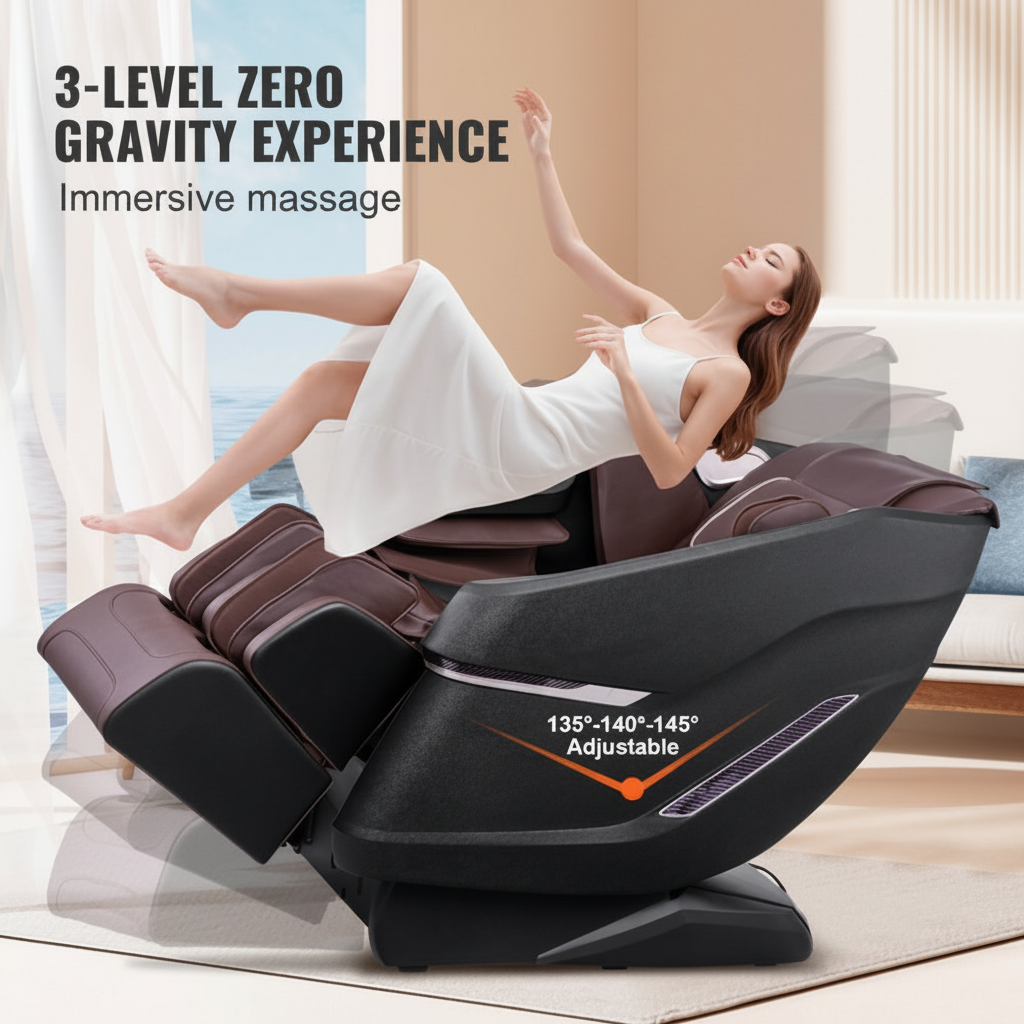 VEVOR Full Body Massage Chair Zero Gravity 3D Shiatsu Recliner with Sl-Track