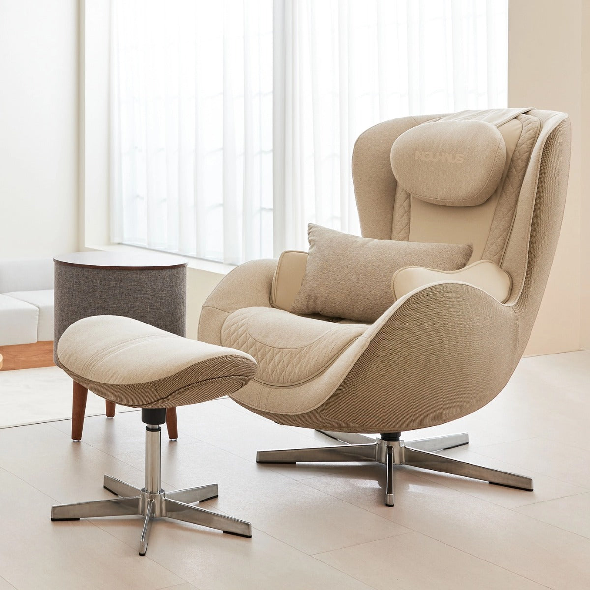 NOUHAUS Nou Campo Massage Chair with Ottoman