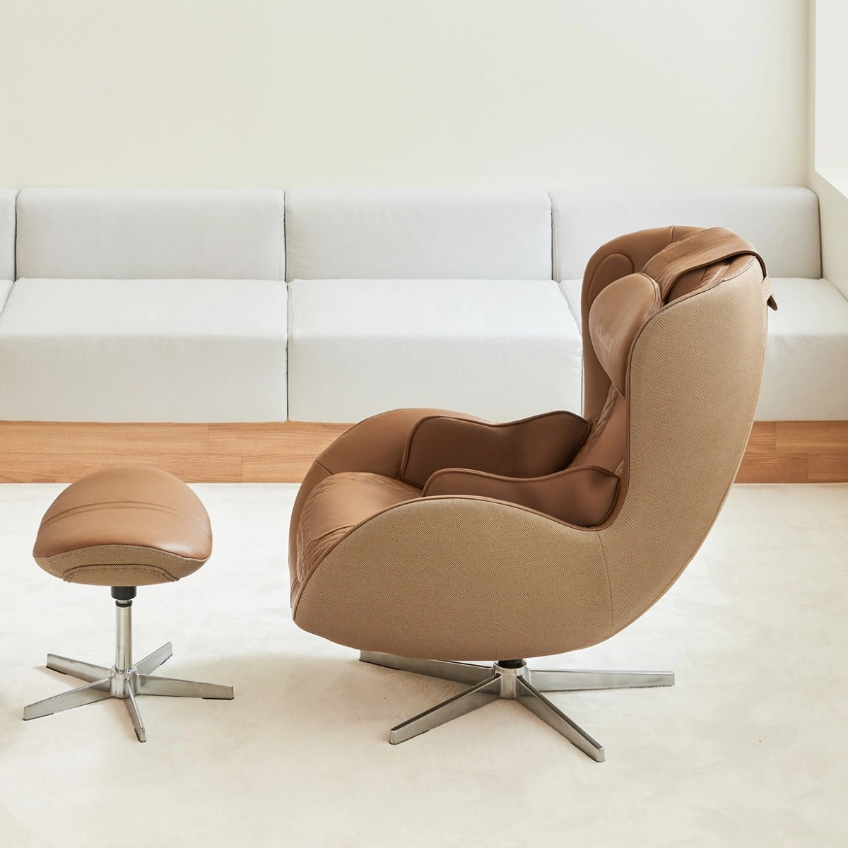 NOUHAUS Nou Campo Massage Chair with Ottoman