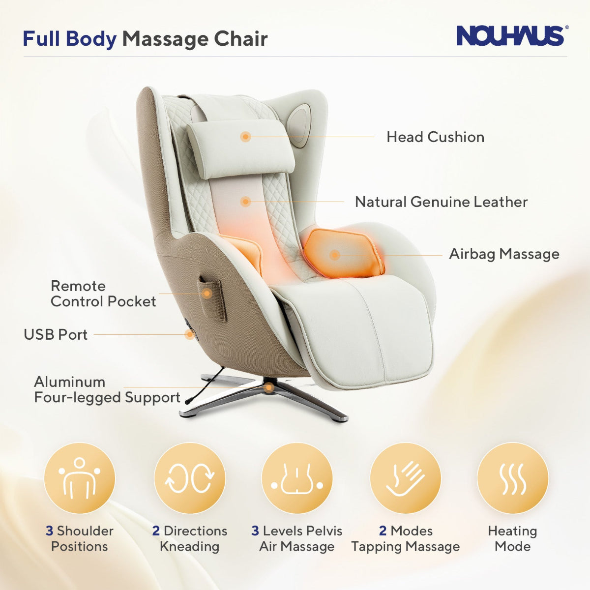 NOUHAUS Aurora Zero Gravity Premium Full-Body Electric Massage Chair