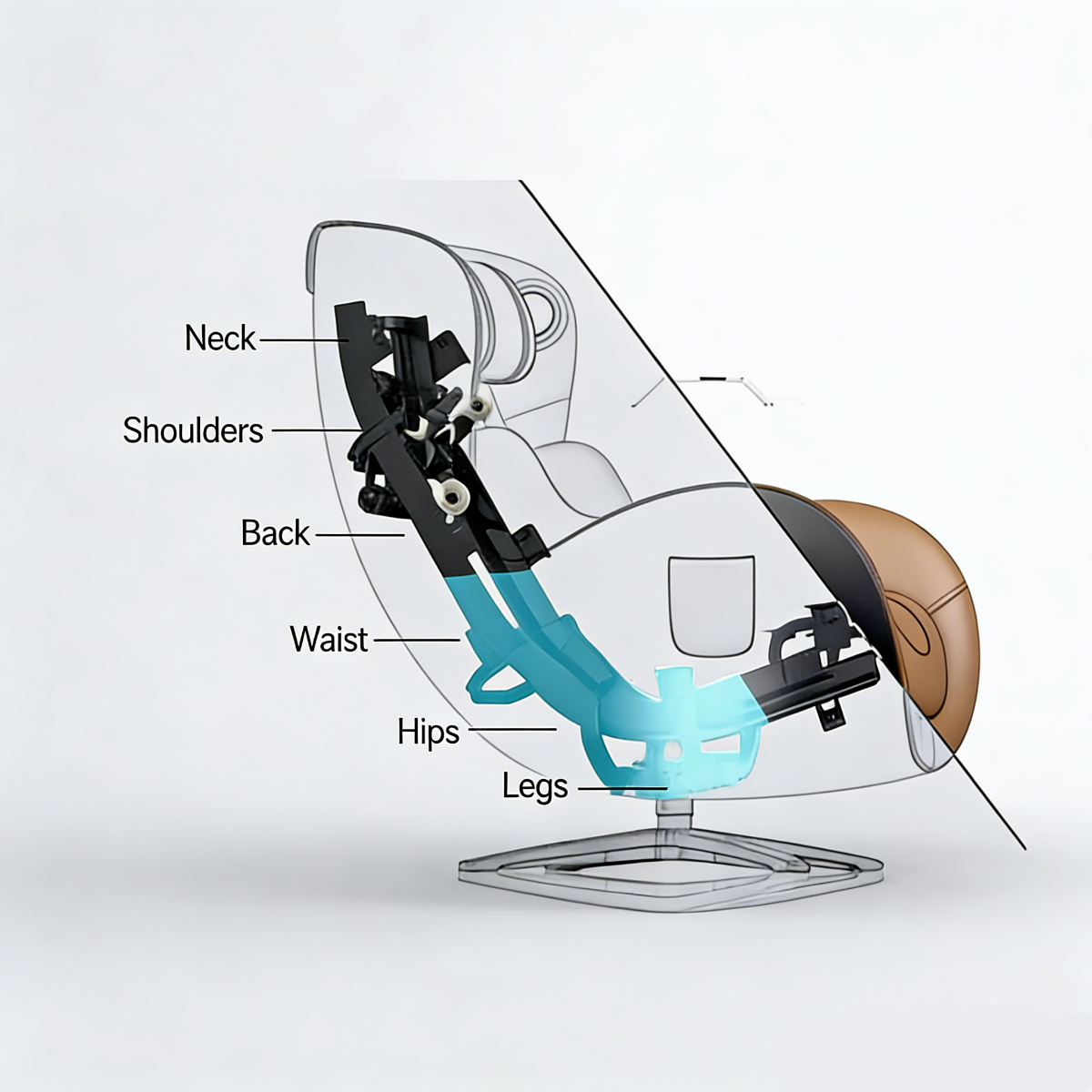 NOUHAUS Nou Campo Massage Chair with Ottoman