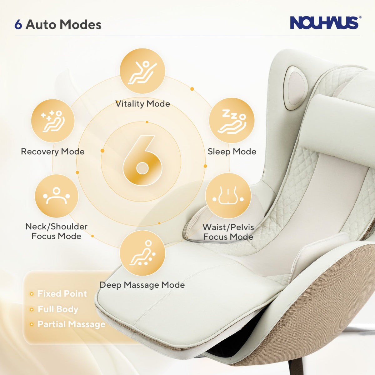 NOUHAUS Aurora Zero Gravity Premium Full-Body Electric Massage Chair