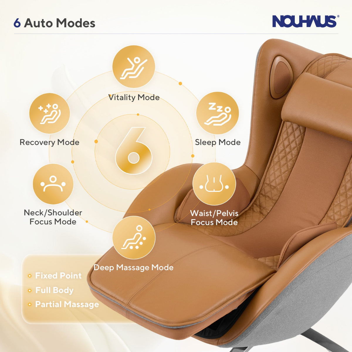 NOUHAUS Aurora Zero Gravity Premium Full-Body Electric Massage Chair