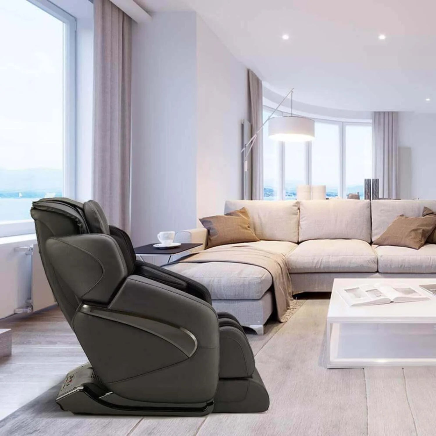 Jin L Track Deluxe Zero Gravity Full Body Massage Chair with Lumbar, Forearm & Calf Heat Therapy and Shiatsu Calf Massage