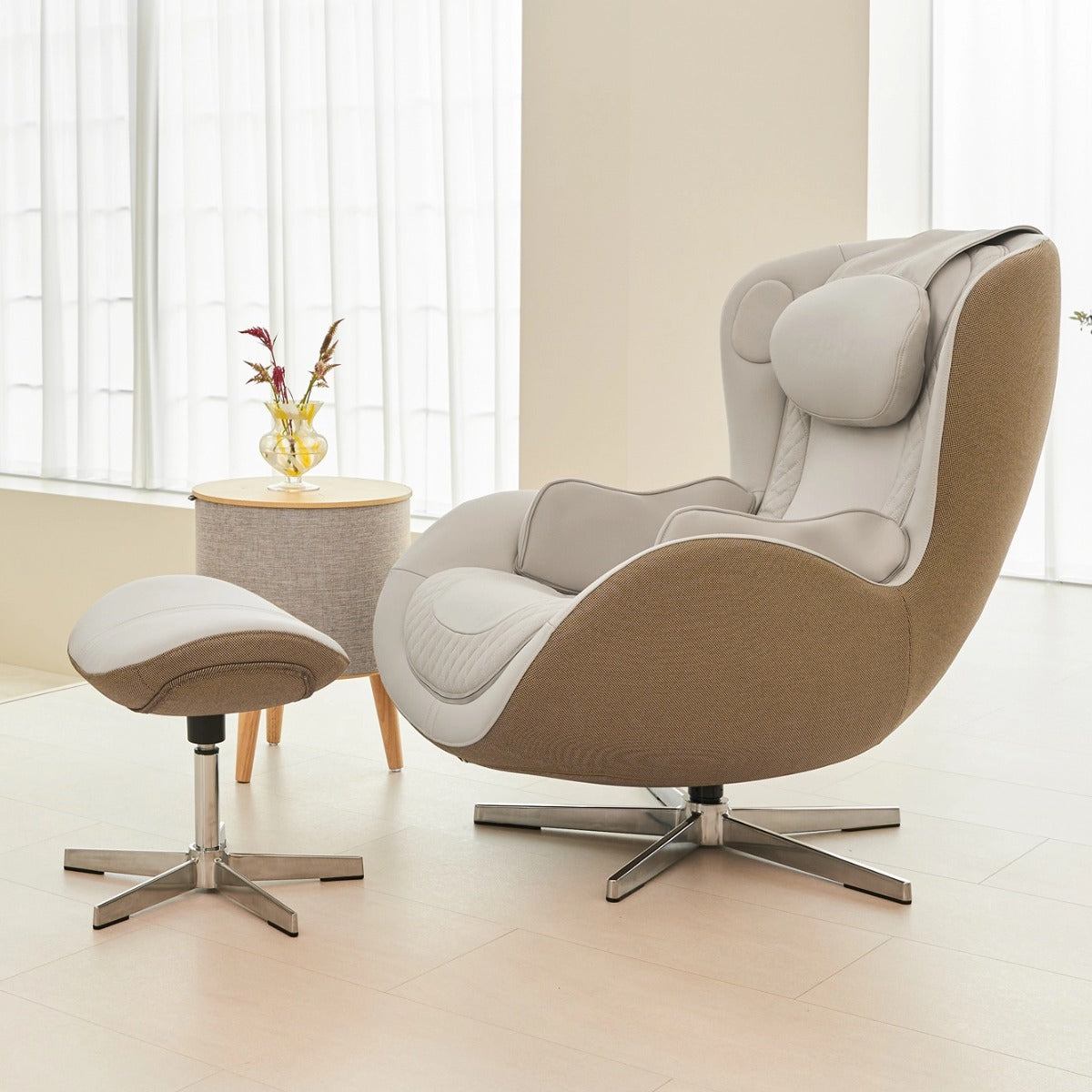NOUHAUS Nou Campo Massage Chair with Ottoman