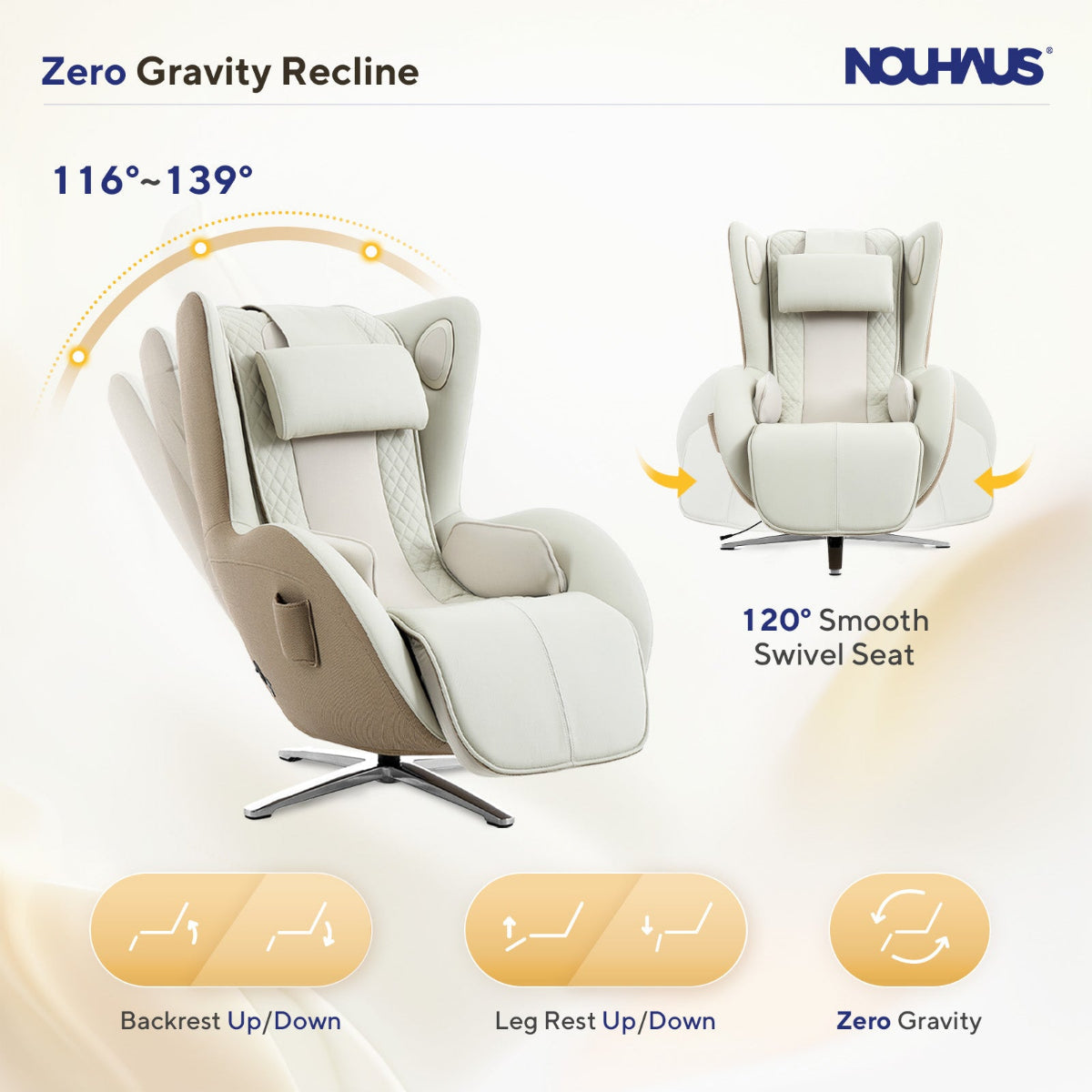 NOUHAUS Aurora Zero Gravity Premium Full-Body Electric Massage Chair