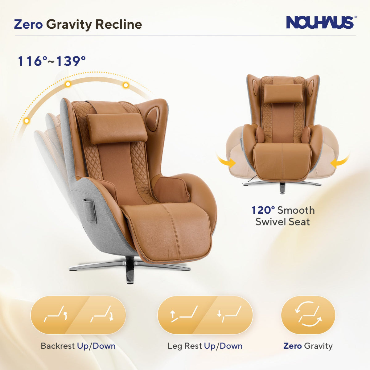 NOUHAUS Aurora Zero Gravity Premium Full-Body Electric Massage Chair