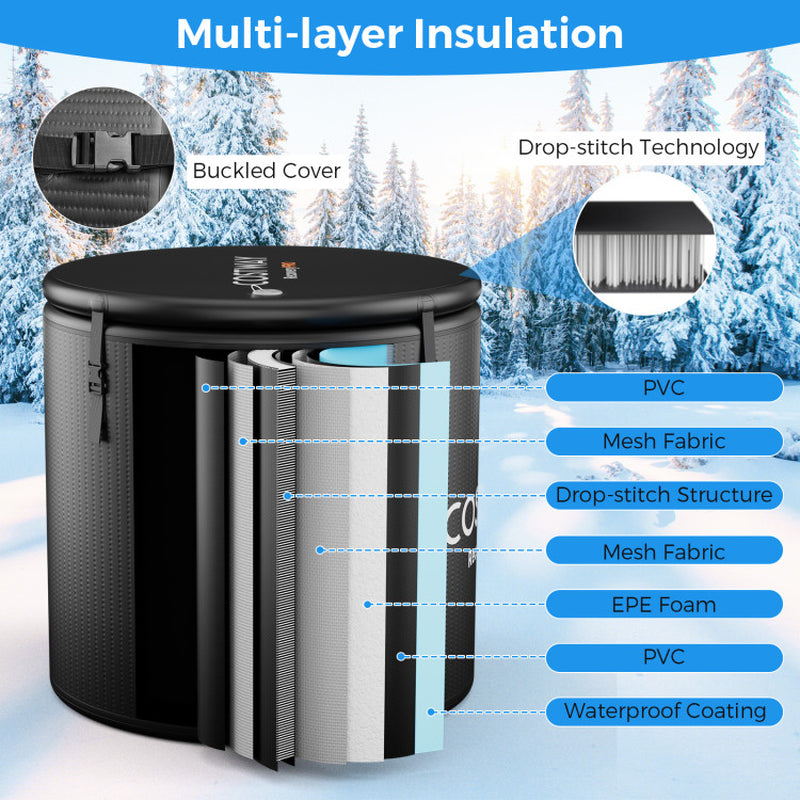 79 Gal Water Chiller Compatible Cold Plunge Tub with Cover